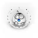 8ball with butterfly on top and the text go with the flow tattoo design idea