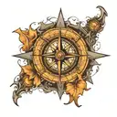 broken compass design tattoo design idea