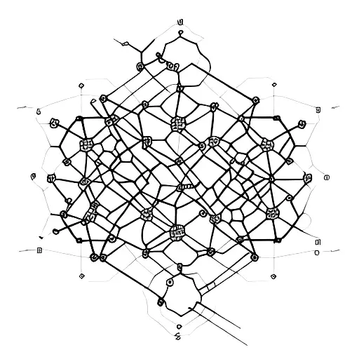 Caffeine molecule structure with circuit board patterns tattoo design idea