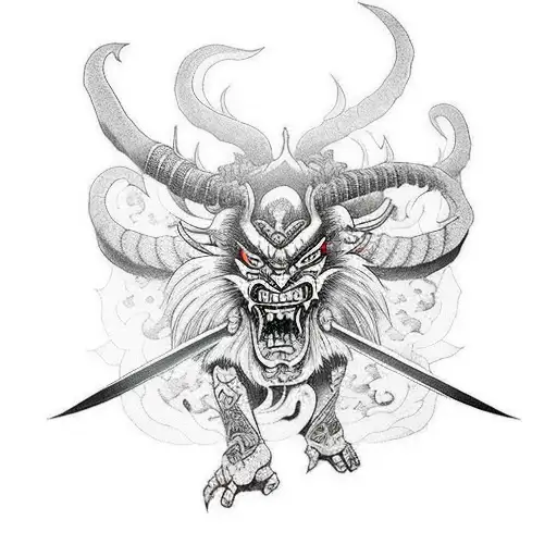 Demon slayer Rengoku sword tattoo design idea