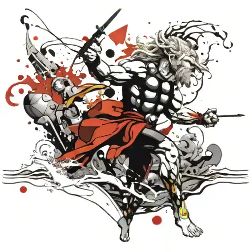 poseidon, natation, thor,  tattoo design idea
