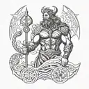 poseidon, natation, thor,  tattoo design idea