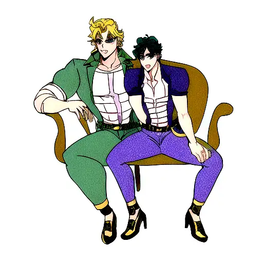 Jonathan joestar and Dio Brando in firey mansion tattoo design idea