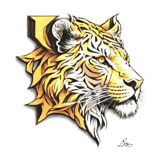 leo signs combined tattoo design idea