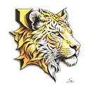 leo signs combined tattoo design idea