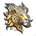 leo signs combined tattoo design idea