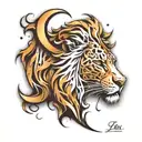 leo signs combined tattoo design idea