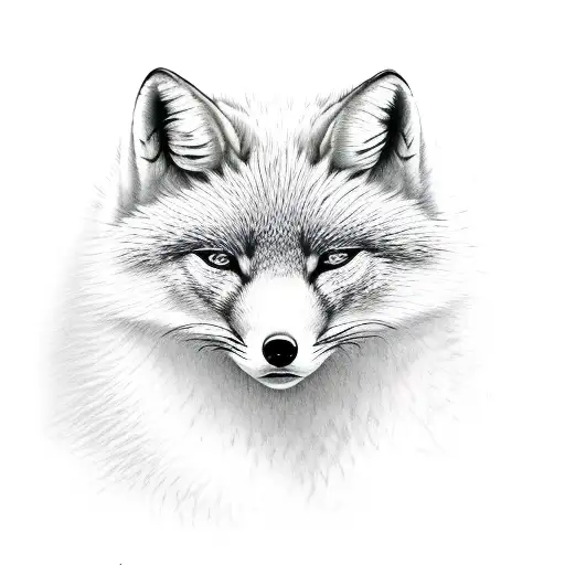 artic fox darkness  tattoo design idea