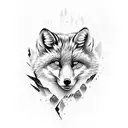 artic fox darkness  tattoo design idea