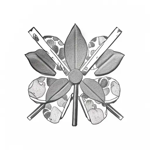 Panda bear and a four leaf clover  tattoo design idea