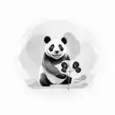 Panda bear and a four leaf clover  tattoo design idea