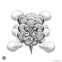 Panda bear and a four leaf clover  tattoo design idea