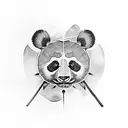 Panda bear and a four leaf clover  tattoo design idea