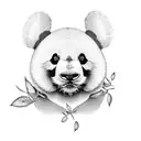 Panda bear and a four leaf clover  tattoo design idea