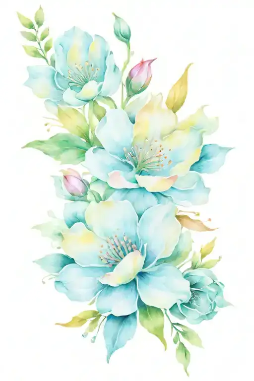 flowers colorfull tattoo design idea