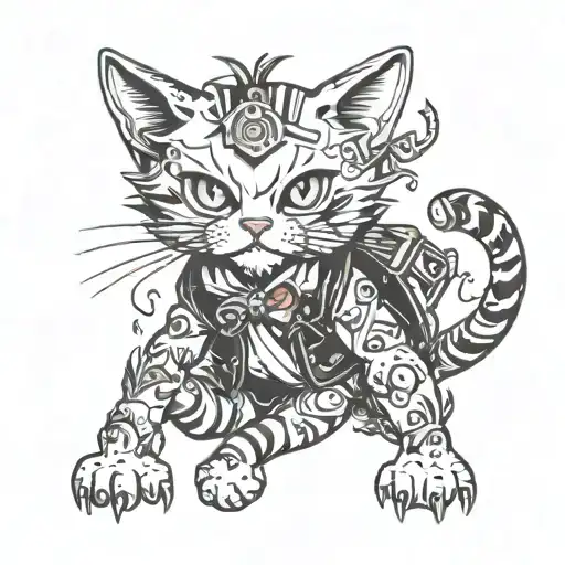 small cats tattoo design idea
