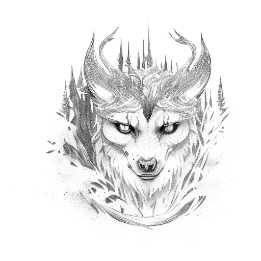 Spirit of forest from Witcher 3 tattoo design idea