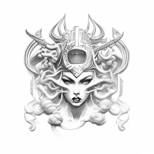 diosa de la justicia nemesis tattoo design idea