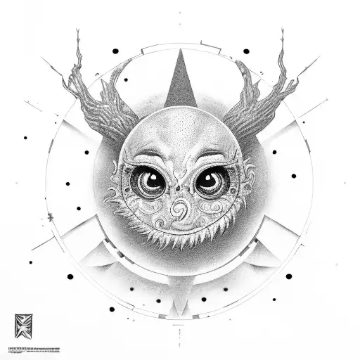 fool moon with semicolon  tattoo design idea