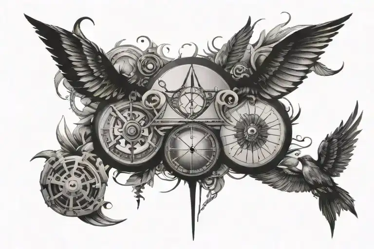 Past present and the future through artwork and symbols  tattoo design idea