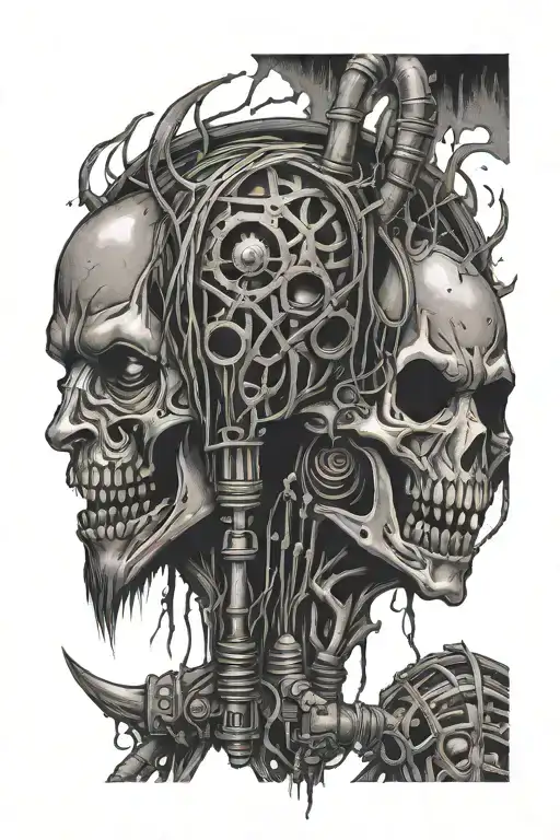 Korn , Limp biskit , slipknot style horror tattoo design idea