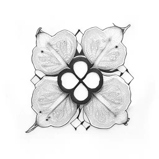 4 leaf clover tattoo design idea