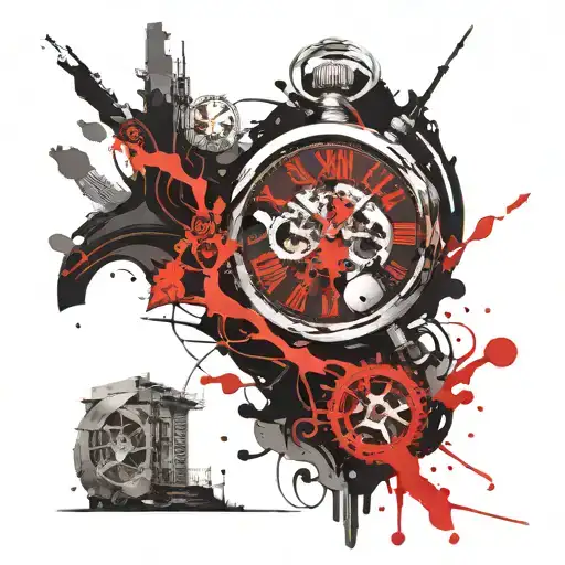 Time is running out and death is waiting tattoo design idea