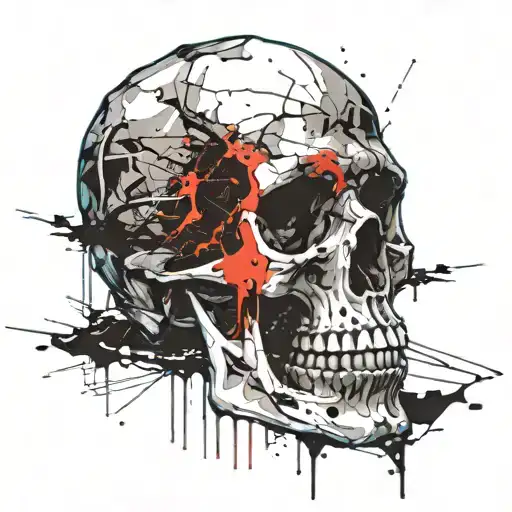 The skull is evil hate life is the way tattoo design idea