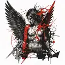 Good and evil angel and demon  tattoo design idea