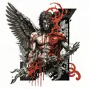 Good and evil angel and demon  tattoo design idea