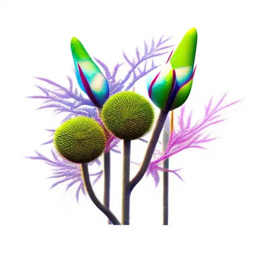 botanical japanese stalk plant shading pond tattoo design idea