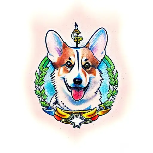 corgi  tattoo design idea