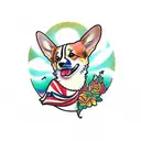 corgi  tattoo design idea