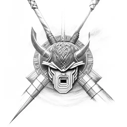 thors storm breaker and Mjölnir tattoo design idea