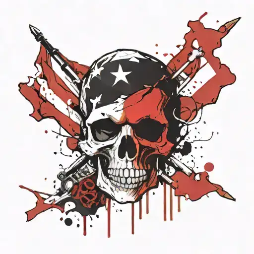 skull and bones flag day two dead tattoo design idea