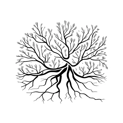 tree roots farmer tattoo design idea