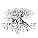 tree roots farmer tattoo design idea