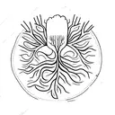 tree roots farmer tattoo design idea