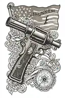 2nd amendment flag gun tattoo design idea