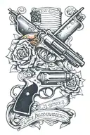2nd amendment flag gun tattoo design idea