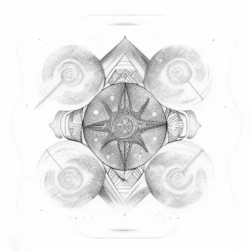 celestial shoulder representing 5 nephews and three nieces tattoo design idea