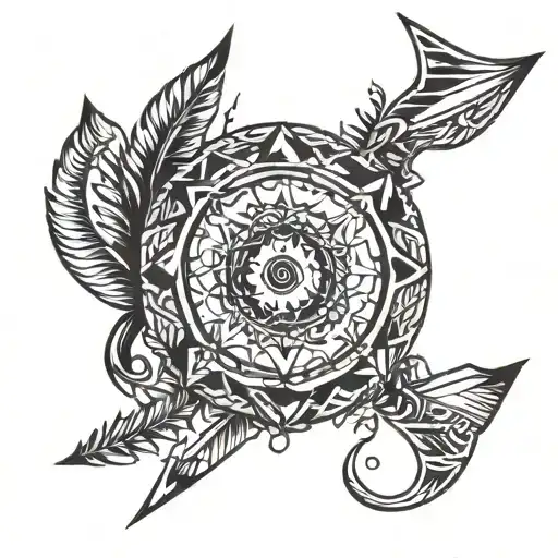 Native American arrow  tattoo design idea