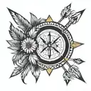 Native American arrow  tattoo design idea