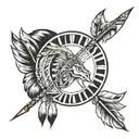 Native American arrow  tattoo design idea