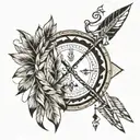 Native American arrow  tattoo design idea