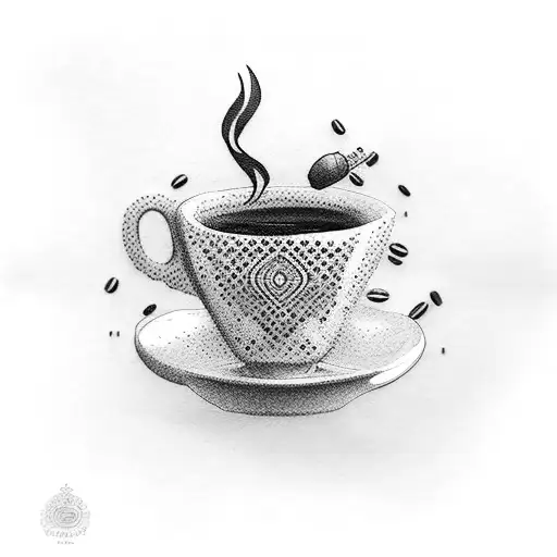 espresso coffee cup tattoo design idea
