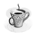 espresso coffee cup tattoo design idea