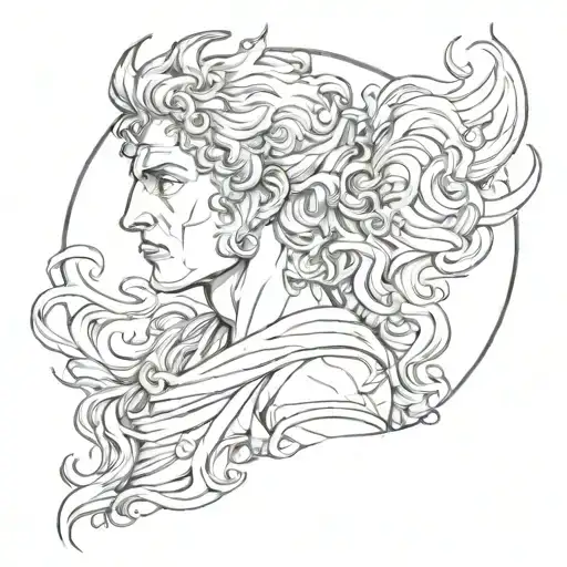 Apollo greek god tattoo design idea