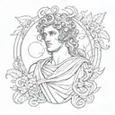 Apollo greek god tattoo design idea