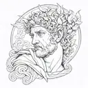 Apollo greek god tattoo design idea